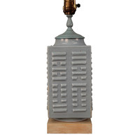 Table Lamp from 19th c. Porcelain - Robin's Egg Blue