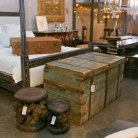 Vintage Carved Wood African Drum Table/Stool #1