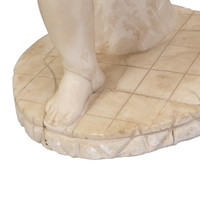 Carved Marble Figure of Putto with Cat