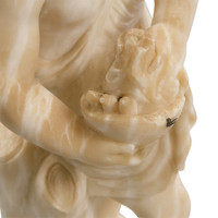Carved Marble Figure of Putto with Cat