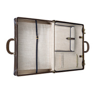 Vintage Leather Hardshell Travel Case - Medium