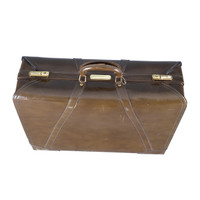 Vintage Leather Hardshell Travel Case - Large