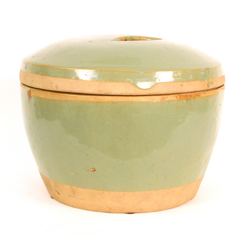 Vintage Celadon Bowl with Lid - Large #5