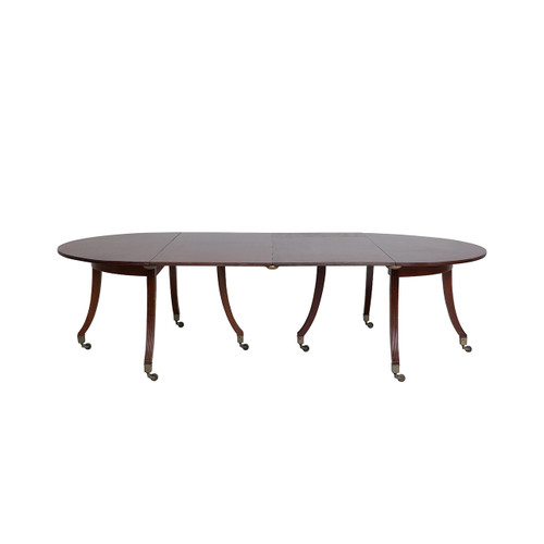 Mahogany Gateleg Racetrack Dining Table w/ Three Leaves
