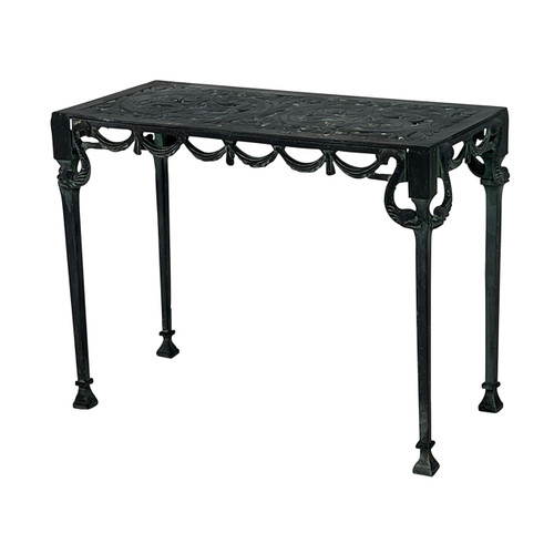 Neoclassical Outdoor Metal Console Table, Vintage #1