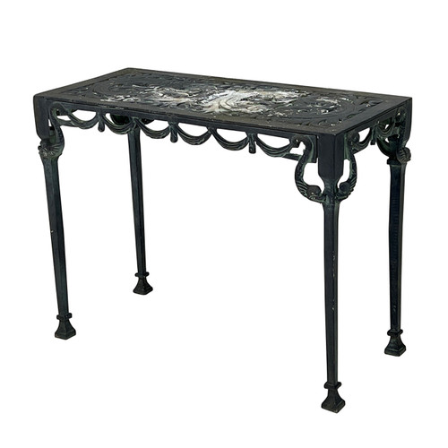 Neoclassical Outdoor Metal Console Table, Vintage #2