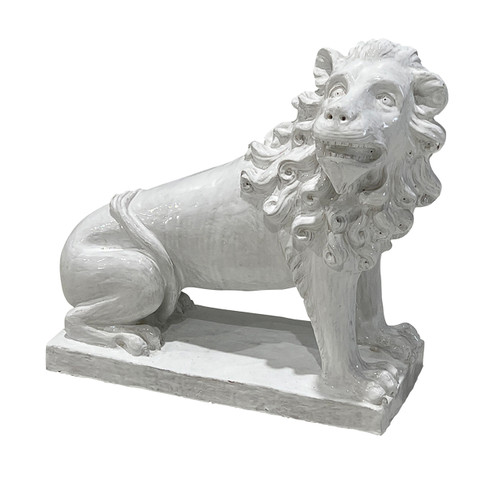 Large French Glazed Large Terracotta Lion