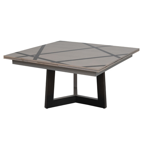 Geometric Oak Dining Table w/ Pull-Out Leaves #1