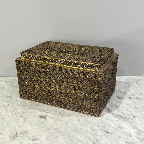 Metal & Jeweled Lided Box #1