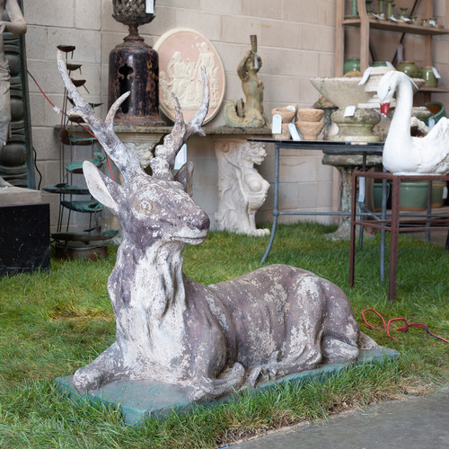 Stone Sculpture of a Stag - French late 19th. C