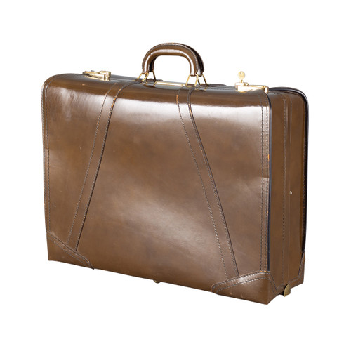 Vintage Leather Hardshell Travel Case - Medium