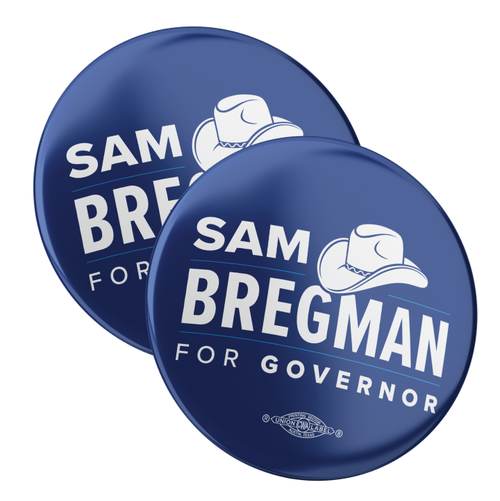Sam Bregman - Navy (2.25" Pin-Back Button -- Pack Of Two!)
