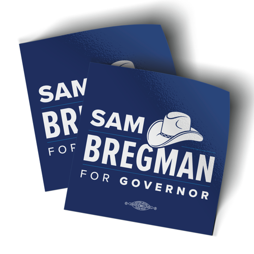 Sam Bregman - Navy (3.5" x 3.5" Vinyl Sticker -- Pack of Two!)