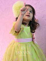 Color Me Happy Dress With Hair Pin ( Green Floral )