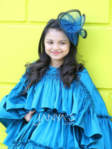 Peacock Blue Cape Dress