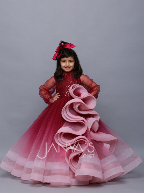 Gown With Drape And Hair Accessory