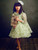 Green Floral Teens Oraganza Dress With Hair Aceesory