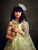 Green Floral Teens Oraganza Dress With Hair Aceesory