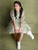 Green Floral Oraganza Dress With Hair Aceesory