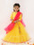 Yellow Net Lehenga Set With Pink Dupatta