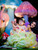 Green Princess Gown With Butterflies And Detachable Double Train With Accessory