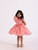 JANYAS CLOSET Peach Printed Party Drape Dress With Hair Accessory