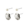 Pilgrim Silver Plated Jola Pearl Stud Set