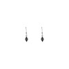 Lost and Faune Rhodium Plated Black Marble Stone Earrings