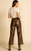 Pink Martini Straight To The Chase Faux Leather Pants Brown