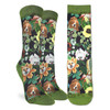 Good Luck Sock Women's Floral Dogs Socks