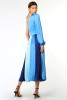  Adelyn Rae Cher One Shoulder Pleated Colour Block Dress Lapis Blue