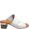 Everly Gia-03 Leather Slip On Open Toe Heels White