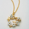 Alex Monroe Gold Plated Posy Heart Necklace