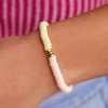 Pura Vida Darling Stretch Bracelet Pink & White