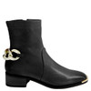 Django & Juliette Firat Chunky Gold Chain Boots Black