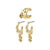 Pilgrim Gold Plated Rhythm Organic Shaped Hoop & Ear Cuff Set