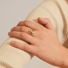 Pilgrim Gold Plated Brenda Organic Shaped Adjustable Ring