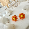 Pika & Bear Bellis Porcelain Daisy Studs Orange