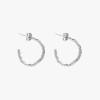 Pura Vida Diamond Cut Beaded Hoops Silver 