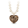 Pyrrha Puffed Mushroom Heart Knotted Freshwater Pearl Necklace Bronze 18"