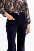 Molly Bracken Velvet Flare Pants Navy