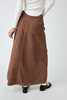 Free People Come As You Are Cord Maxi Skirt Chocolate