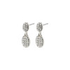 Pilgrim Beat Silver Plated Crystal Coin Drop Earrings