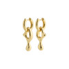 Pilgrim Wave Gold Plated Melted Design Hoops