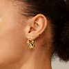 Pilgrim Flow Gold Plated Rippled Hoops