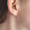 Femme Mecanique Silver Open Triangle Earrings