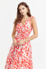 Adelyn Rae Pami Shoulder Tie Cotton Dress Poppy Red