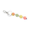 Jilzarah 4-Ball Clay Bead Keychain Flamingo Pink