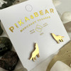Pika & Bear Lobo Howling Wolf Studs Gold