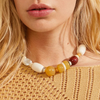 Pilgrim Sun Chunky Topaz & Seashell Beaded Necklace